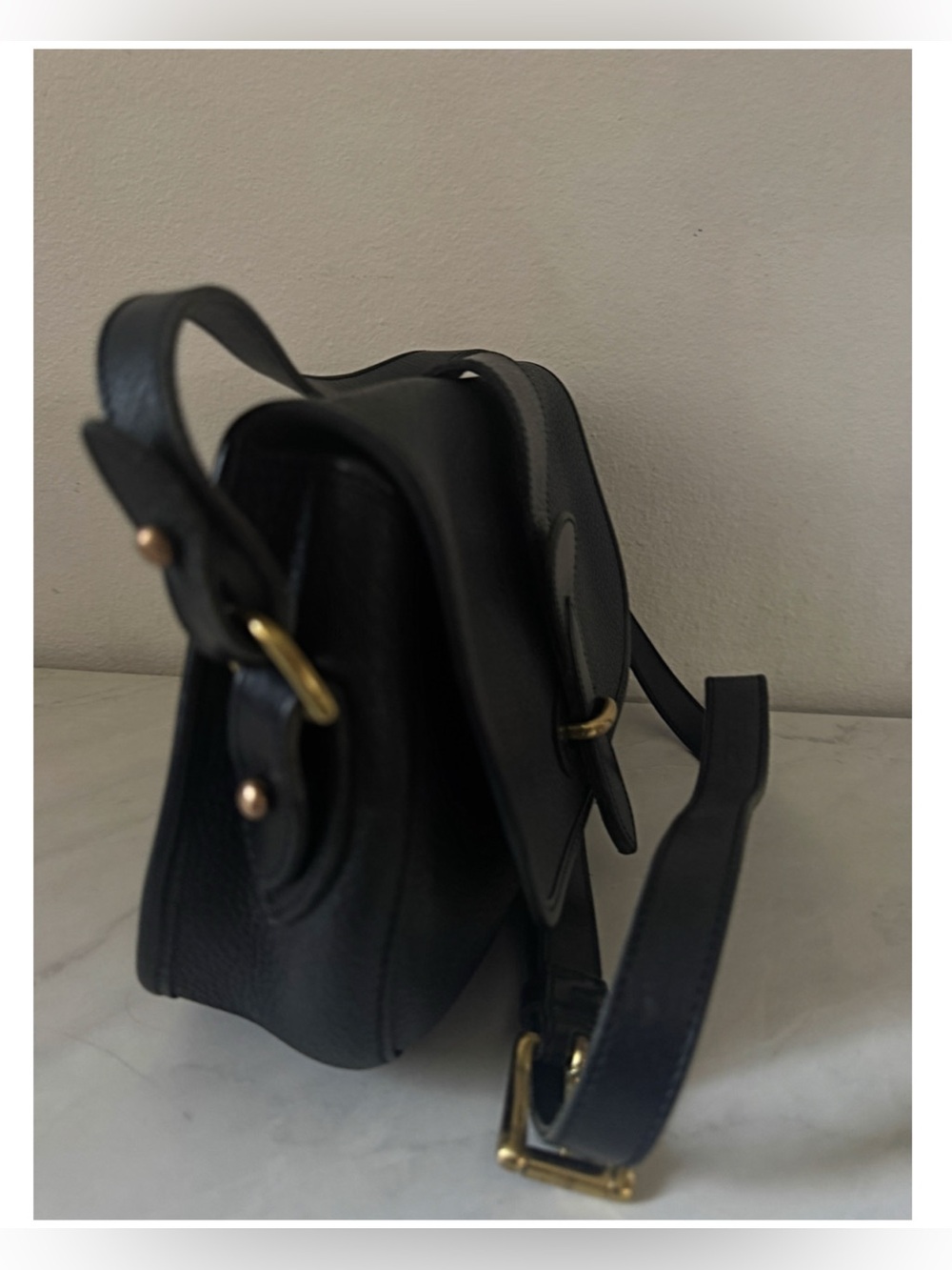 Dooney & Bourke Women's Black Leather Crossbody Bag with Gold Accent - Picture 4 of 11